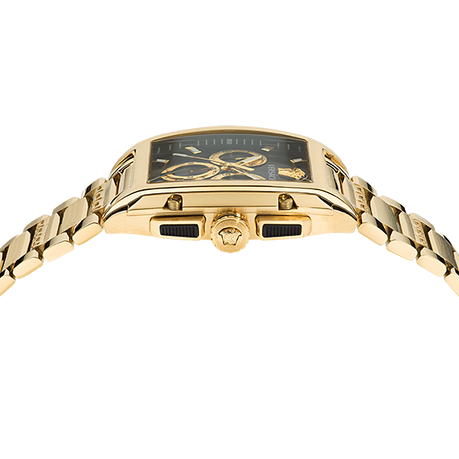 Versace Dominus Chronograph Black Dial Gold Steel Strap Watch For Men - VE6H00523 Buy Now By Versace