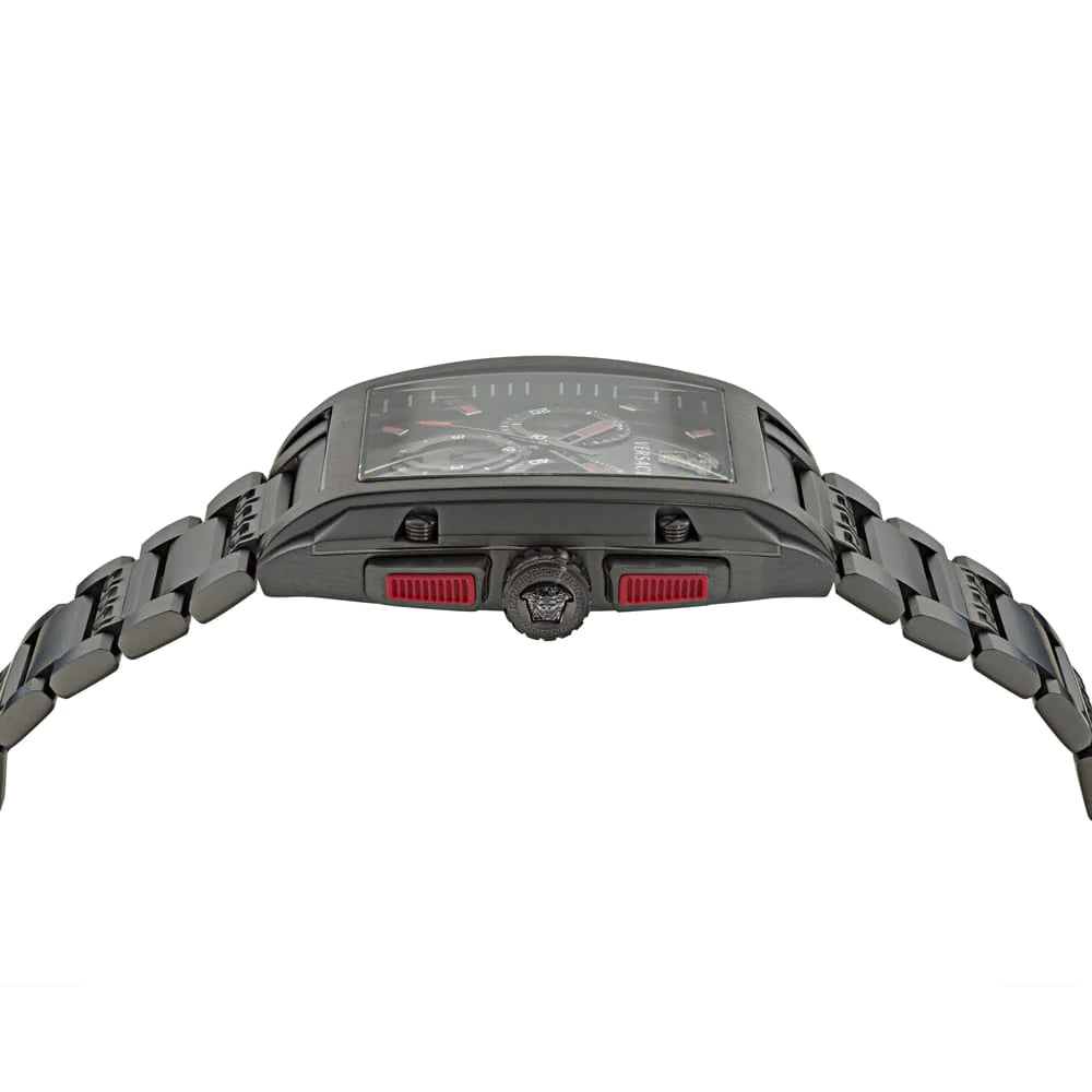Versace Dominus Chronograph Quartz Black Dial Black Steel Strap Watch For Men - VE6H00623 Buy Now By Versace