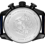 Versace V-Ray Chronograph Quartz Blue Dial Black Leather Strap Watch For Men - VEDB00418 Buy Now By Versace