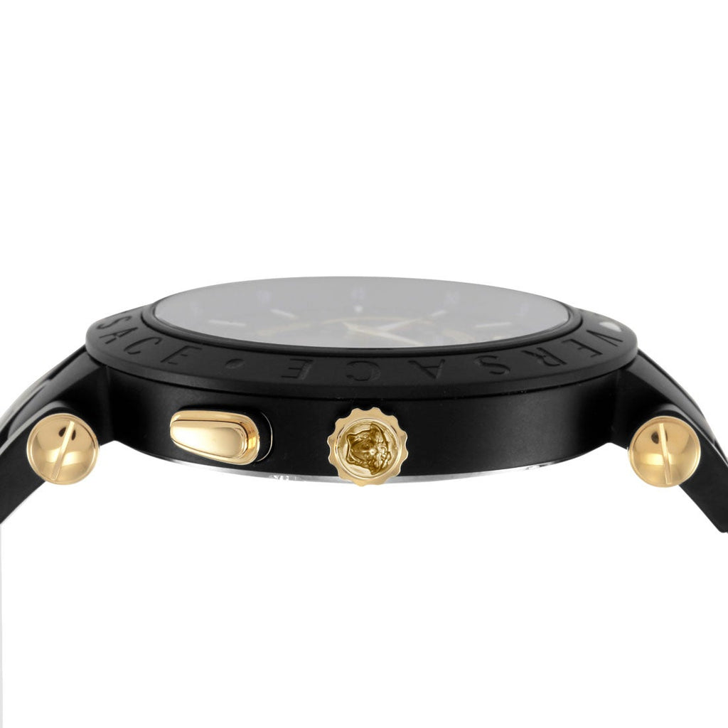 Versace V-Race Analog Quartz Black Dial Two Tone Steel Strap Watch For Men - VEBV00619 Buy Now By Versace