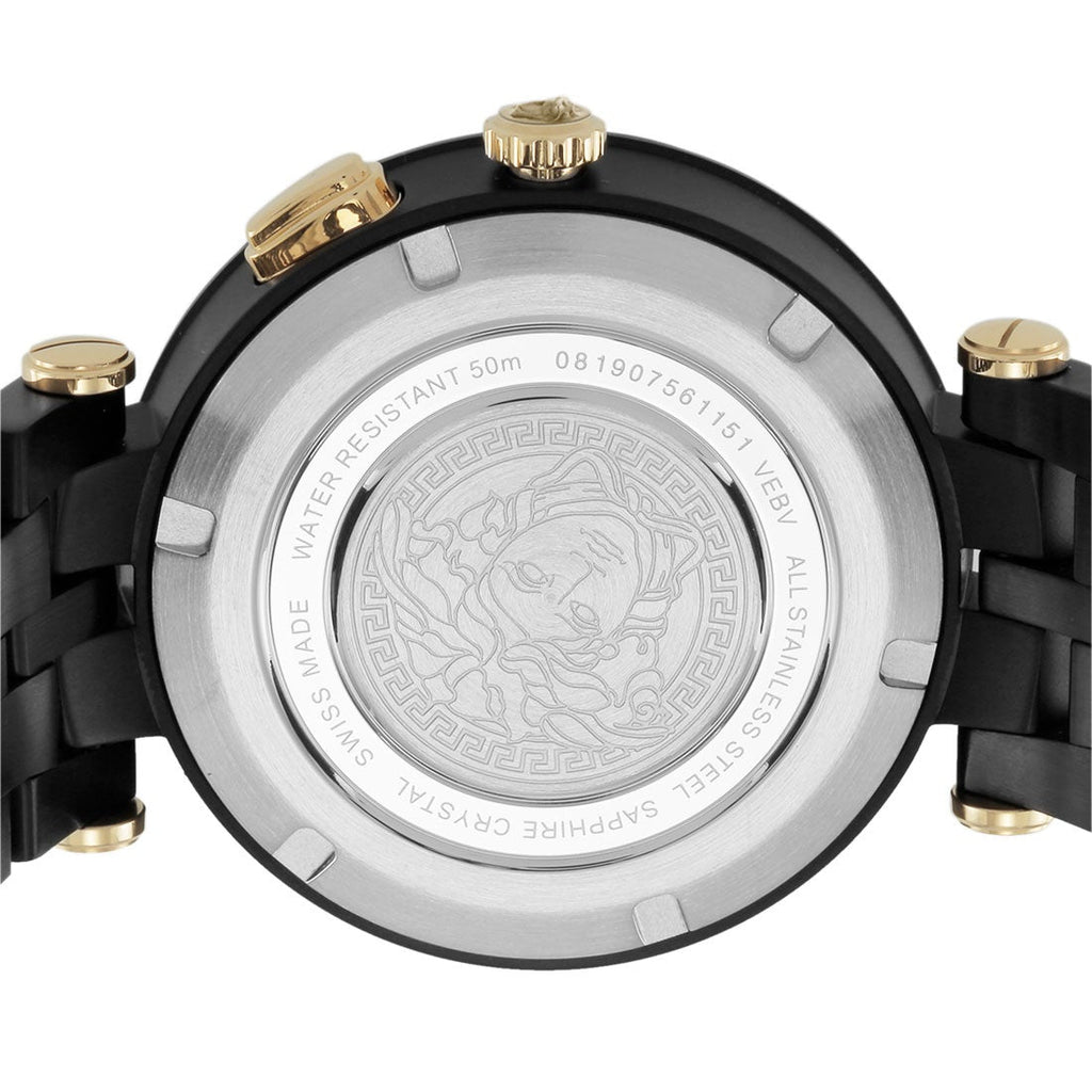 Versace V-Race Analog Quartz Black Dial Two Tone Steel Strap Watch For Men - VEBV00619 Buy Now By Versace