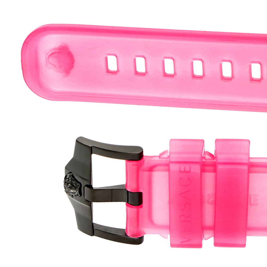 Versace Icon Active Chronograph Quartz Black Dial Pink Rubber Strap Watch For Men - VEZ700221 Buy Now By Versace