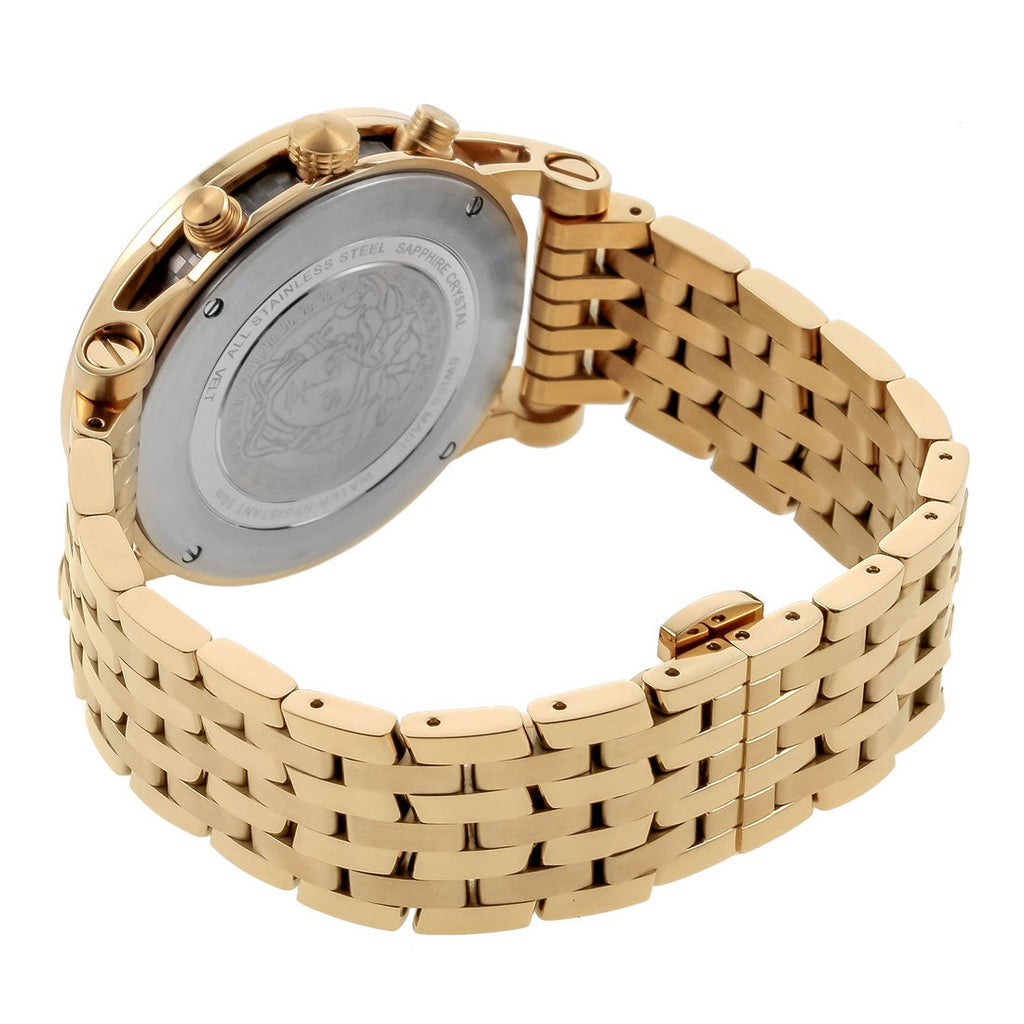 Versace Sport Tech Chronograph Black Dial Gold Steel Strap Watch for Men - VELT00419 Buy Now By Versace