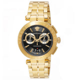 Versace Aion Chronograph Black Dial Gold Steel Strap Watch For Men - VE1D01721 Buy Now By Versace