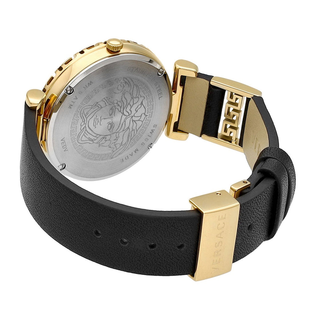 Versace Palazzo Empire Greca Black Dial Black Leather Strap Watch for Women - VEDV00119 Buy Now By Versace