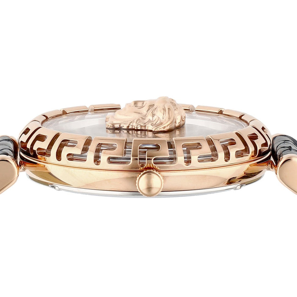 Versace Palazzo Empire Greca Black Dial Black Leather Strap Watch for Women - VEDV00719 Buy Now By Versace