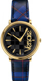 Versace V-Circle Black Dial Blue Leather Strap Watch for Women - VE8100218 Buy Now By Versace
