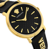 Versace V Circulus Quartz Black Dial Black Leather Strap Watch for Women - VBP12017 Buy Now By Versace
