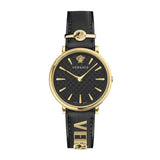 Versace V Circulus Quartz Black Dial Black Leather Strap Watch for Women - VBP12017 Buy Now By Versace