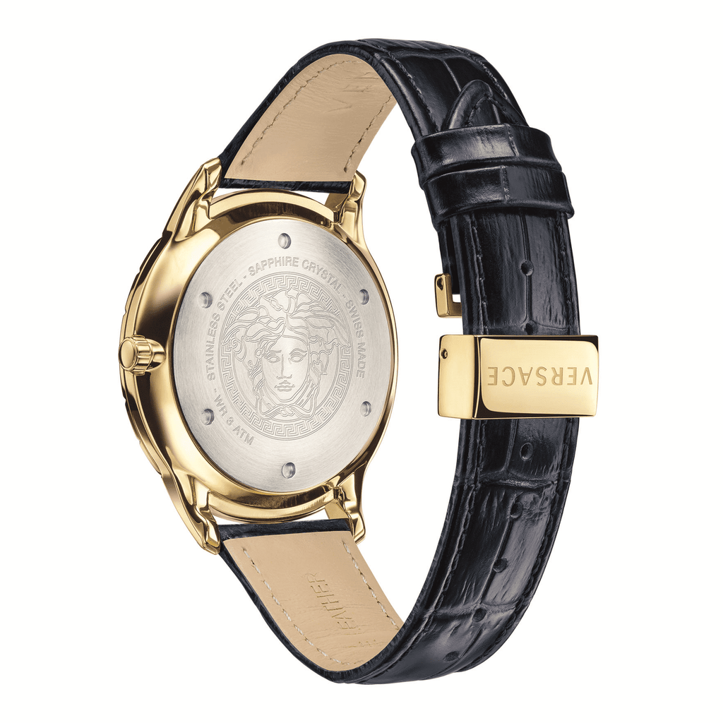 Versace Univers Navy Blue Dial Navy Blue Leather Strap Watch for Men - VEBK00318 Buy Now By Versace