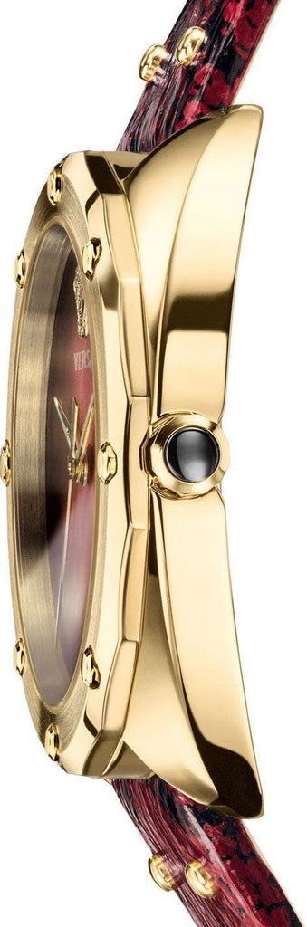 Versace Shadov Quartz Red Dial Red Leather Strap Watch for Women - VEBM00918 Buy Now By Versace