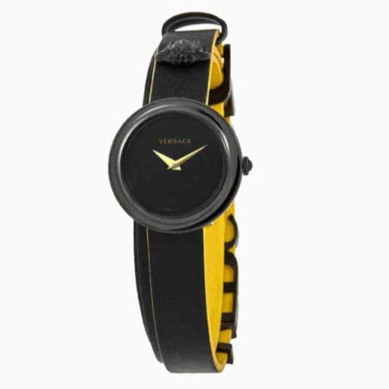 Versace V-Flare Quartz Black Dial Black Leather Strap Watch for Women - VEBN00518 Buy Now By Versace