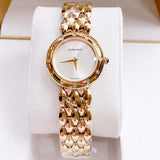 Versace V-Flare Quartz Silver Dial Gold Steel Strap Watch for Women - VEBN00818 Buy Now By Versace