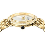 Versace V Flare Diamonds Silver Dial Gold Steel Strap Watch for Women - VEBN00918 Buy Now By Versace