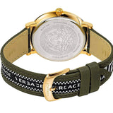 Versace V-Circle Quartz Green Dial Green Leather Strap Watch for Men - VEBQ01519 Buy Now By Versace