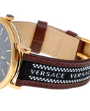 Versace V-Circle Quartz Black Dial Brown Leather Strap Watch for Men - VEBQ01619 Buy Now By Versace