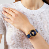 Versace Palazzo Empire Greca Quartz Blue Dial Blue Leather Strap Watch for Women - VEDV00219 Buy Now By Versace