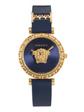 Versace Palazzo Empire Greca Quartz Blue Dial Blue Leather Strap Watch for Women - VEDV00219 Buy Now By Versace