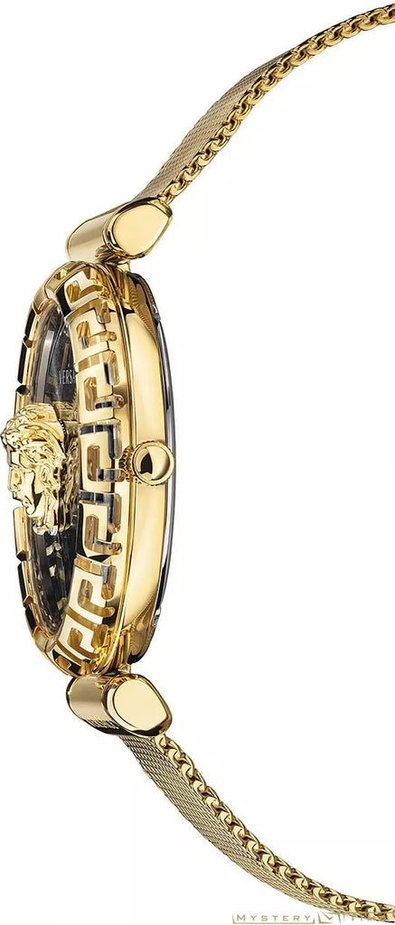 Versace Palazzo Empire Greca Black Dial Gold Mesh Bracelet Watch for Women - VEDV00519 Buy Now By Versace