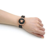 Versace Palazzo Empire Greca Black Dial Black Leather Strap Watch for Women - VEDV00719 Buy Now By Versace