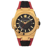 Versace Chain Reaction Quartz Black Dial Red & Black Rubber Strap Watch for Men - VEDY00319 Buy Now By Versace