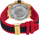 Versace Chain Reaction Quartz Black Dial Red & Black Rubber Strap Watch for Men - VEDY00319 Buy Now By Versace