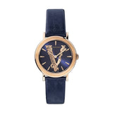 Versace Virtus Quartz Blue Dial Blue Leather Strap Watch for Women - VEHC00419 Buy Now By Versace