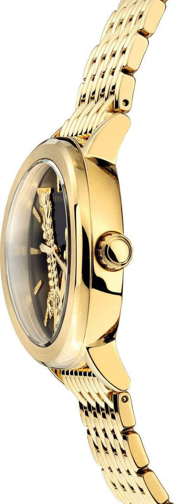Versace Virtus Quartz Black Dial Gold Steel Strap Watch for Women - VEHC00619 Buy Now By Versace