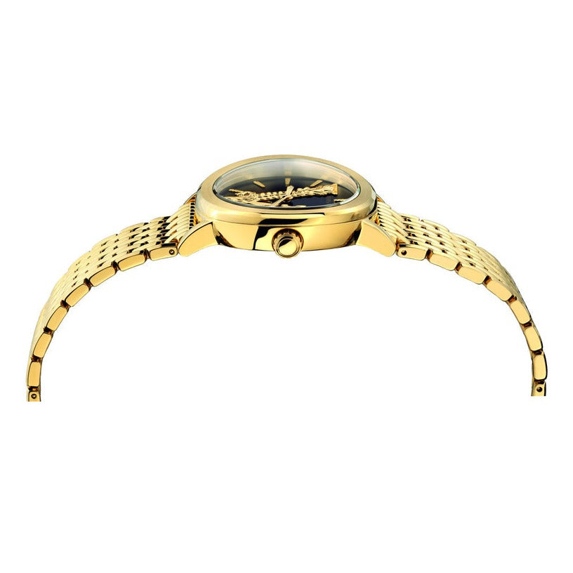 Versace Virtus Quartz Black Dial Gold Steel Strap Watch for Women - VEHC00619 Buy Now By Versace
