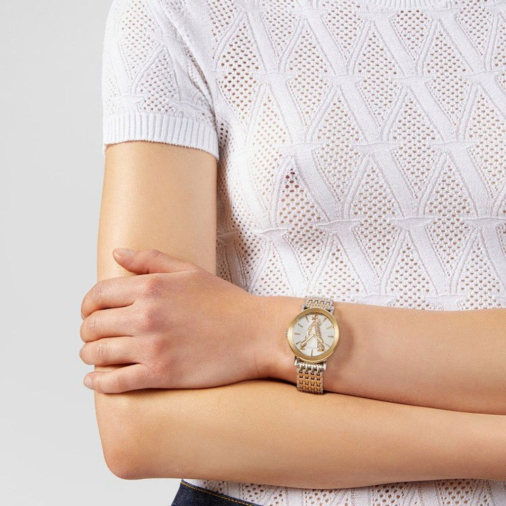 Versace Virtus Quartz White Dial Two Tone Steel Strap Watch for Women - VEHC00719 Buy Now By Versace