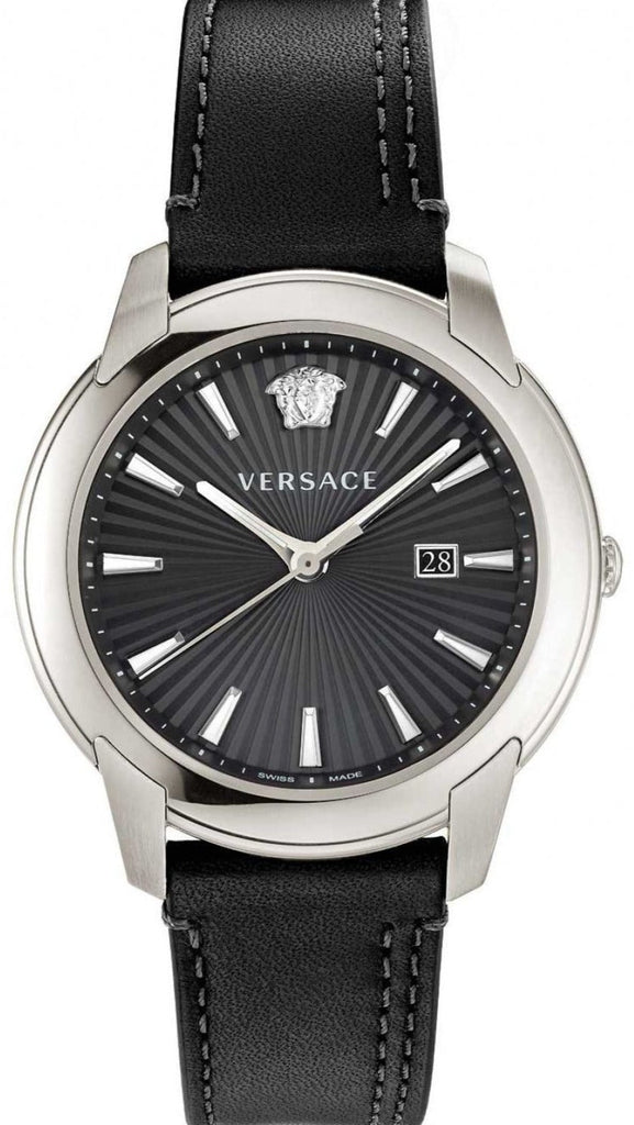 Versace V Urban Black Dial Black Leather Strap Watch for Men - VELQ00119 Buy Now By Versace