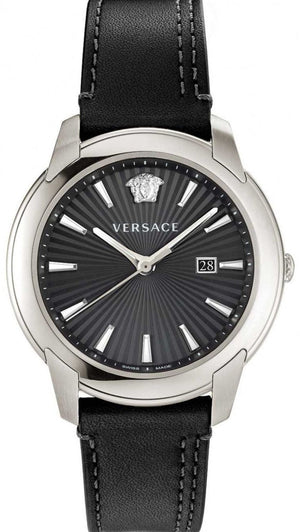 Versace V Urban Black Dial Black Leather Strap Watch for Men - VELQ00119 Buy Now By Versace