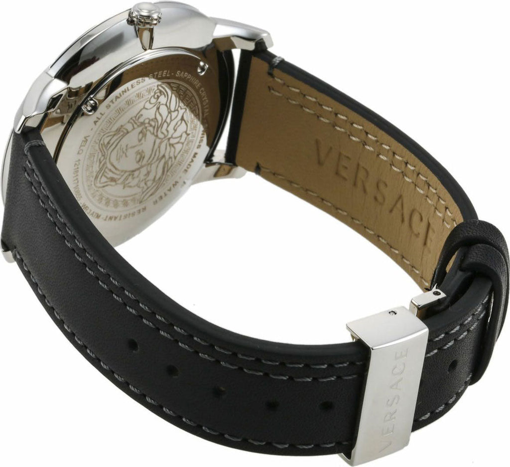 Versace V Urban Black Dial Black Leather Strap Watch for Men - VELQ00119 Buy Now By Versace