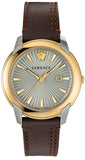 Versace V-Urban Quartz Grey Dial Brown Leather Strap Watch for Men - VELQ00219 Buy Now By Versace