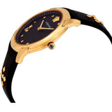 Versace Audrey Quartz Black Dial Black Leather Strap Watch for Women - VELR00319 Buy Now By Versace