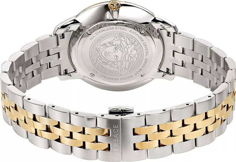 Versace Audrey Quartz White Dial Two Tone Steel Strap Watch for Women - VELR00519 Buy Now By Versace