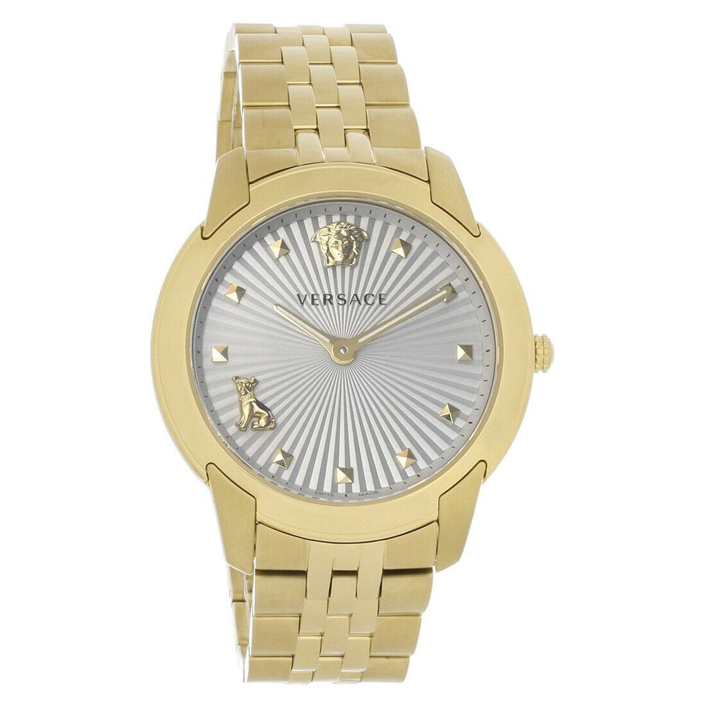 Versace Audrey Quartz Grey Dial Gold Steel Strap Watch for Women - VELR00719 Buy Now By Versace