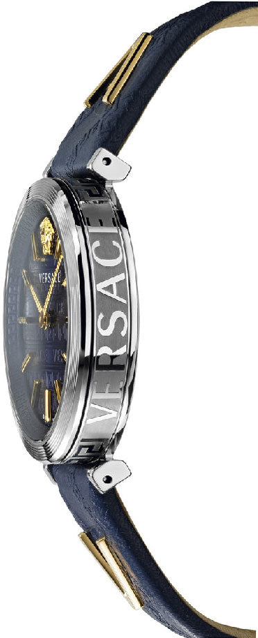 Versace V-Twist Quartz Blue Dial Blue Leather Strap Watch for Women - VELS00119 Buy Now By Versace