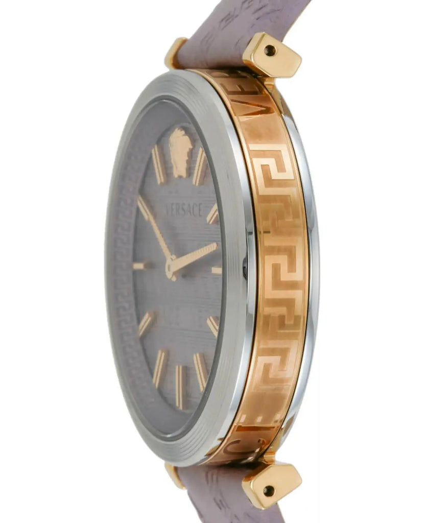 Versace V-Twist Quartz Purple Dial Purple Leather Strap Watch for Women - VELS00219 Buy Now By Versace