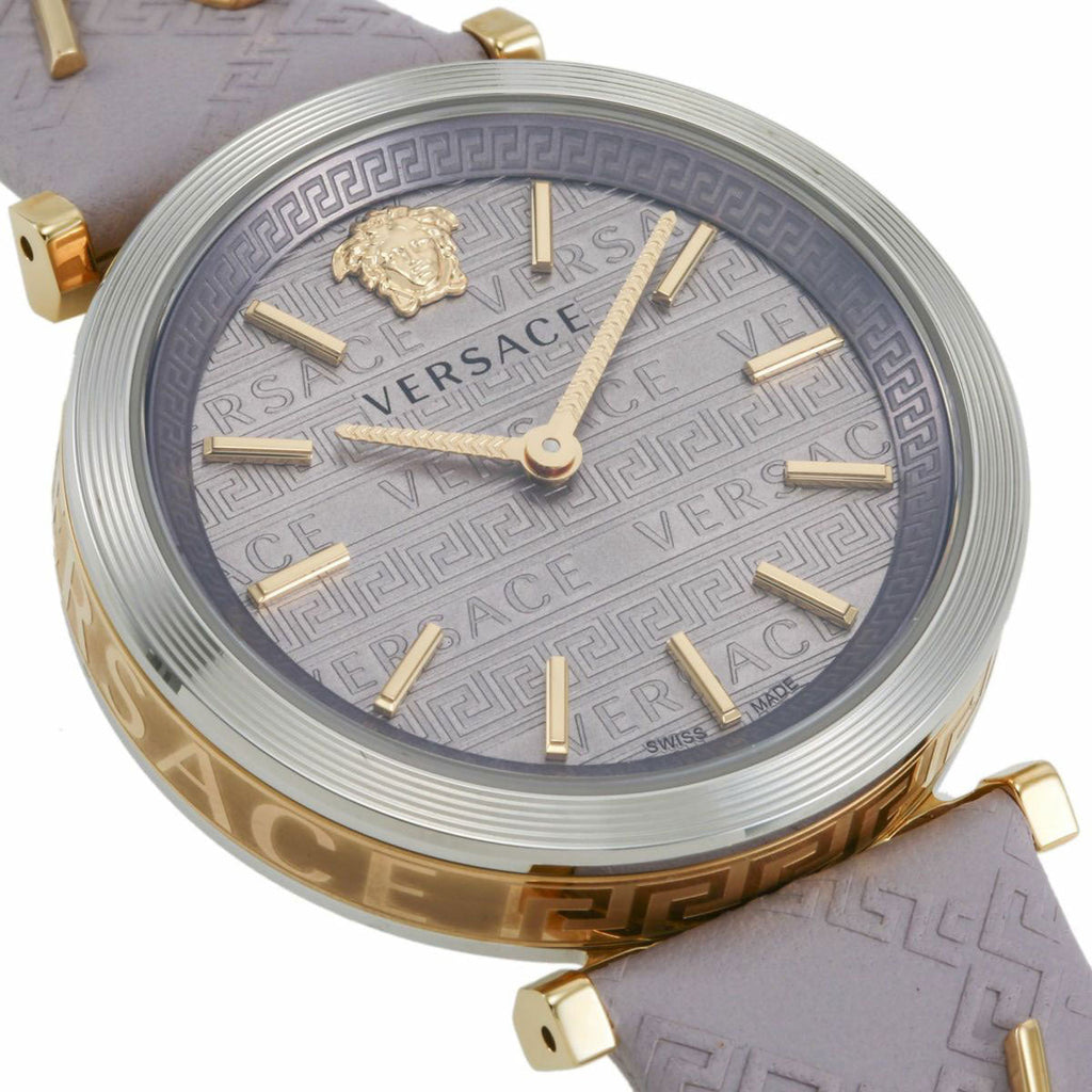 Versace V-Twist Quartz Purple Dial Purple Leather Strap Watch for Women - VELS00219 Buy Now By Versace