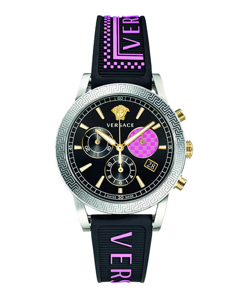 Versace Sport Tech Chronograph Black Dial Black Rubber Strap Watch for Women - VELT00619 Buy Now By Versace