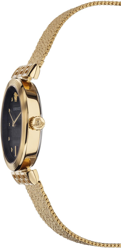 Versace Meander Black Dial Gold Mesh Bracelet Watch for Women - VELW00720 Buy Now By Versace