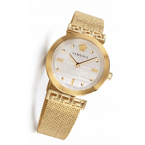 Versace Meander Greca White Dial Gold Mesh Bracelet Watch for Women - VELW00820 Buy Now By Versace