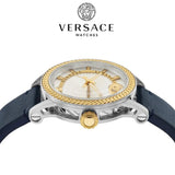 Versace Viamond Quartz White Dial Blue Leather Strap Watch For Men - VEPO00120 Buy Now By Versace
