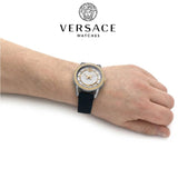Versace Viamond Quartz White Dial Blue Leather Strap Watch For Men - VEPO00120 Buy Now By Versace