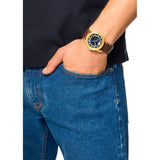 Versace Code Quartz Blue Dial Brown Leather Strap Watch For Men - VEPO00220 Buy Now By Versace