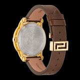 Versace Code Quartz Blue Dial Brown Leather Strap Watch For Men - VEPO00220 Buy Now By Versace