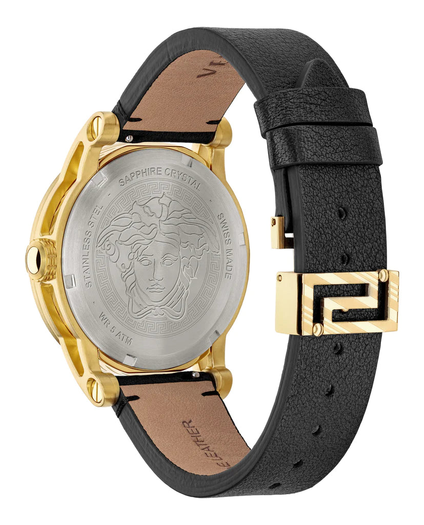 Versace Code Quartz Black Dial Black Leather Strap Watch For Men - VEPO00320 Buy Now By Versace