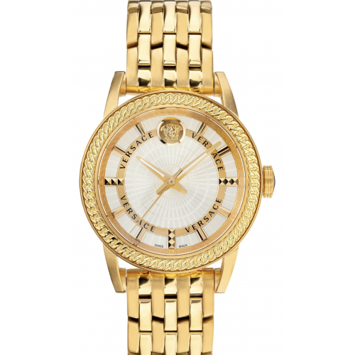 Versace Code Quartz Silver Dial Gold Steel Strap Watch For Men - VEPO00420 Buy Now By Versace