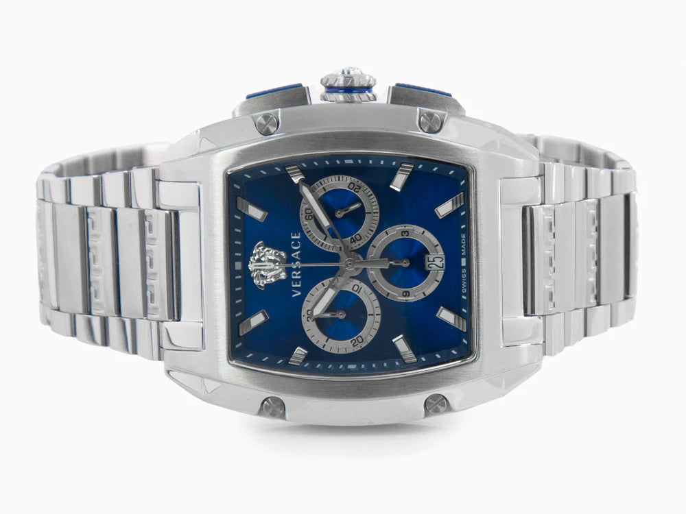 Versace Dominus Chronograph Blue Dial Silver Steel Strap Watch For Men - VE6H00423 Buy Now By Versace